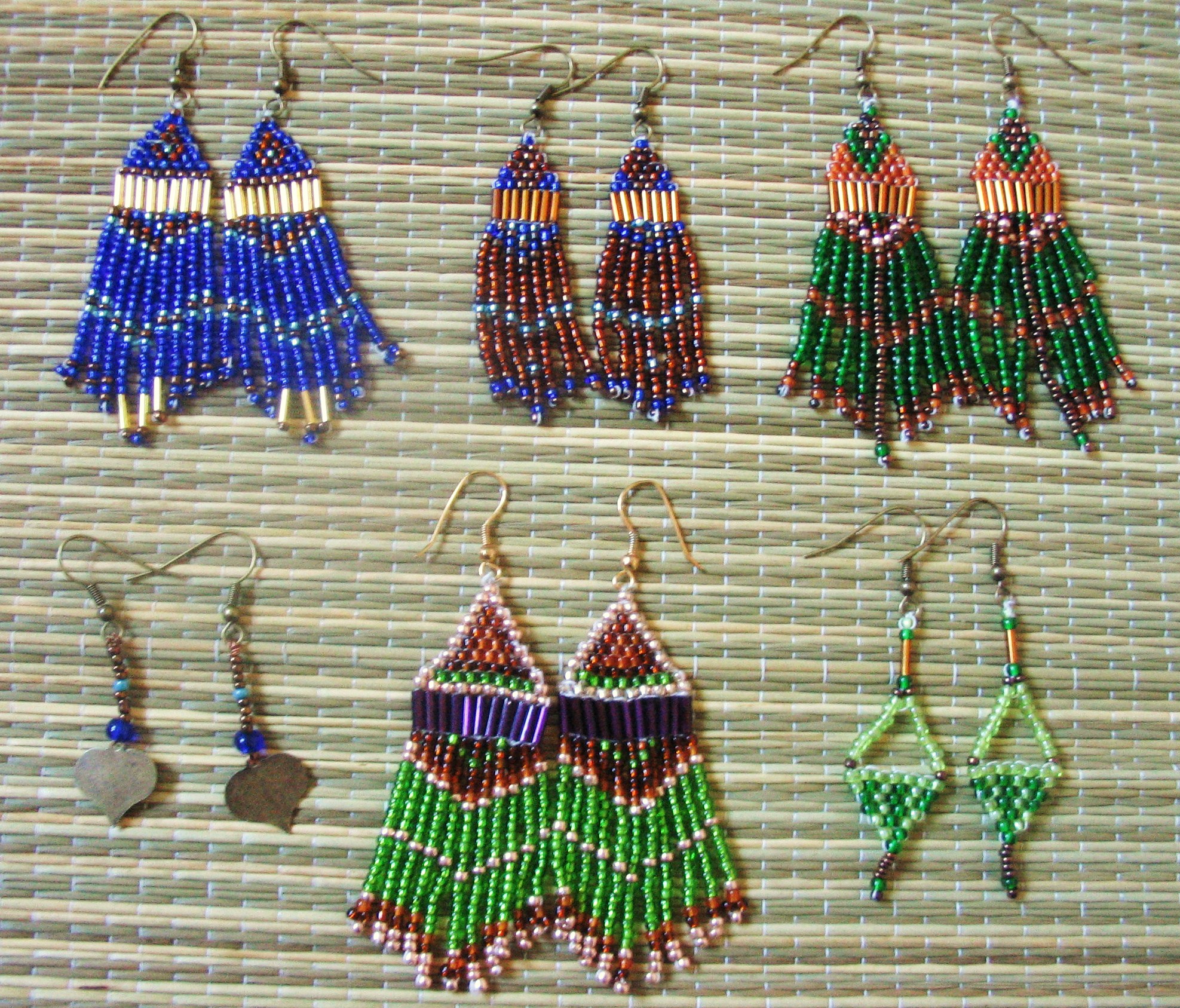 Boucles d'oreilles en perles de rocailles